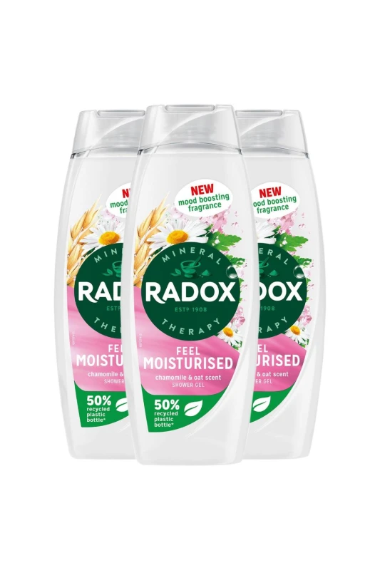 Image of Radox Mineral Therapy 'Shower Gel' Moisturised Mood Boosting 450ml 3 Pack White unisex