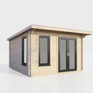 Image of Power 12x10 Pent Log Cabin - Right Hand Door