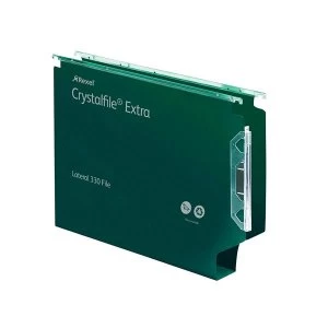 Image of Rexel Crystalfile Classic Lateral File Manilla Square Base 50mm Green Pack of 25 Lateral Files