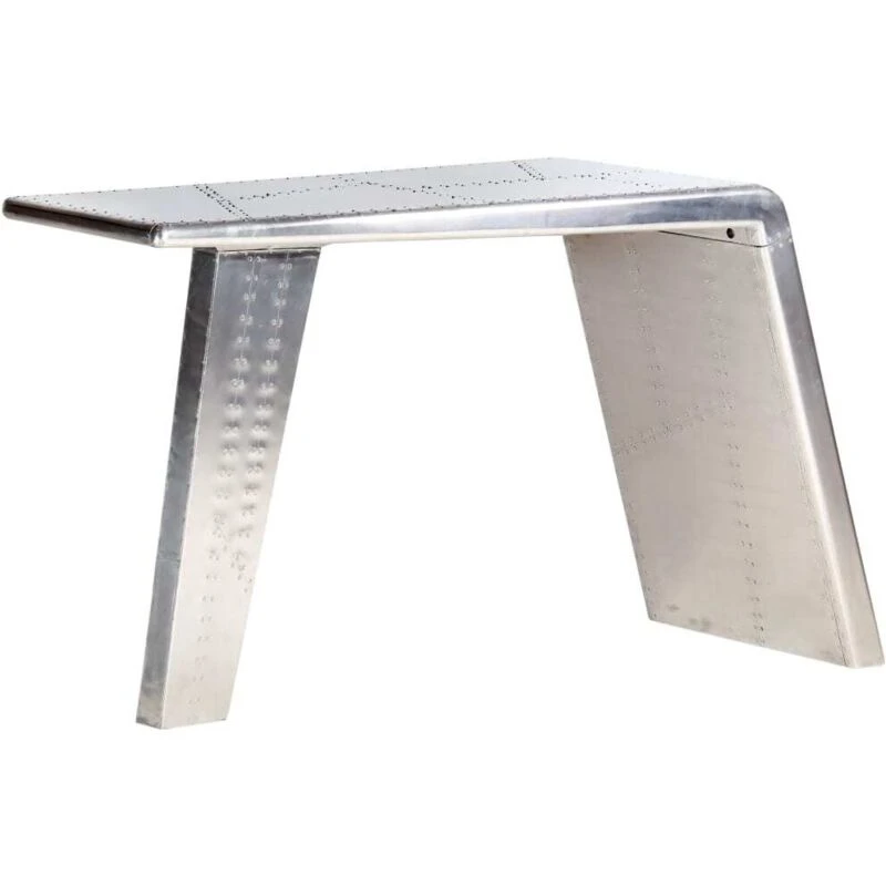 Image of vidaXL Aviator Desk Silver Metal Jet Wing Inspired Computer Writing Table