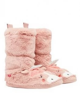 Image of Joules Girls Unicorn Padabout Luxe Slippers - Pink, Size S