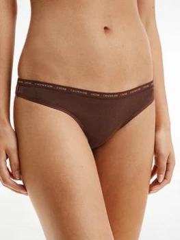 Image of Calvin Klein One Cotton Skin Tone 2-Pack Thong - Umber