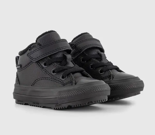 Image of Converse Kids All Star Hi 1vlace Trainers Black, 3infant