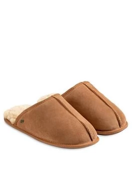 Image of Just Sheepskin Donmar Overlocked Raised Seam Sheepskin Mule Slipper - Chestnut, Size 9, Men