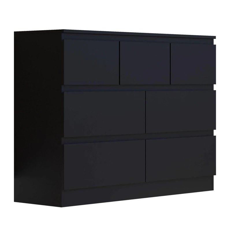 Image of FWStyle FWStyle 7 Drawer Merchant Chest Black Scratch Resistant Black One Size Unisex 5056413130259