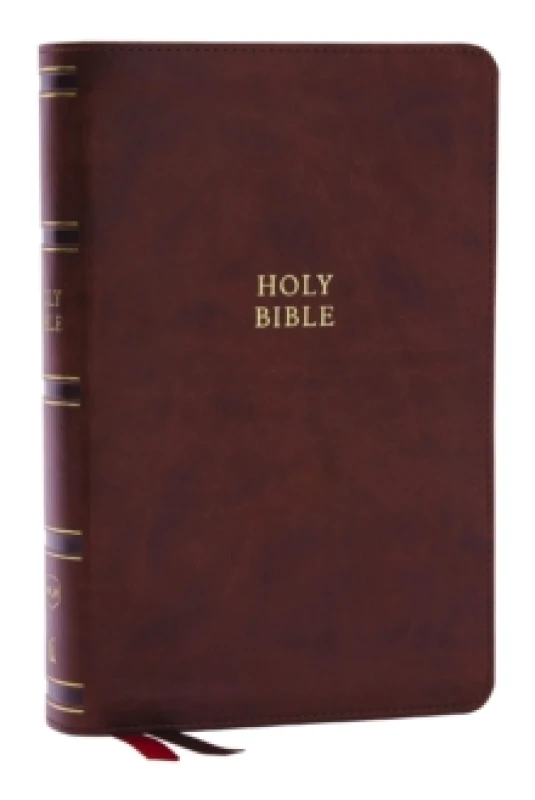 Image of NKJV, Single-Column Reference Bible, Verse-by-verse, Brown Leathersoft, Red Letter, Comfort Print Leather / fine binding