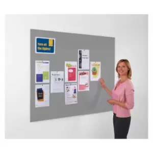 Image of Metroplan Frameless Felt Noticeboard 600 x 900mm, Grey