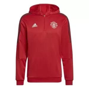 Image of adidas Manchester United Hooded Track Top 2021 2022 Mens - Red