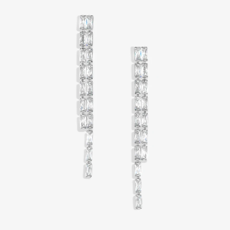 Image of Jon Richard Jon Richard Silver Plated Crystal Earrings Silver