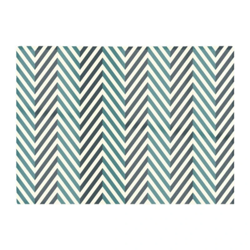 Image of Warren Reed Designer Geometric Herringbone Chevron Blues Glass Chopping Board