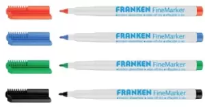 Image of FineMarkers, line width 2 - 6 mm, 1 each in red, green, blue and black, 4 pieces