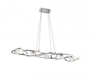 Image of Ceiling Pendant 5 Light G9 Line, Polished Chrome