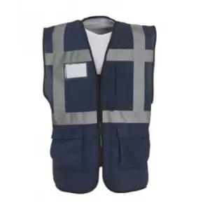 Image of Yoko Hi-Vis Premium Executive/Manager Waistcoat / Jacket (L) (Navy Blue)