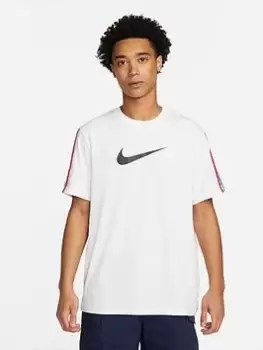 Image of Nike NSW Repeat Short Sleeve T-Shirt - White Size M Men
