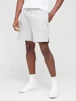 Image of Tommy Jeans Fleece Beach Jersey Shorts, Light Grey Heather, Size S, Men