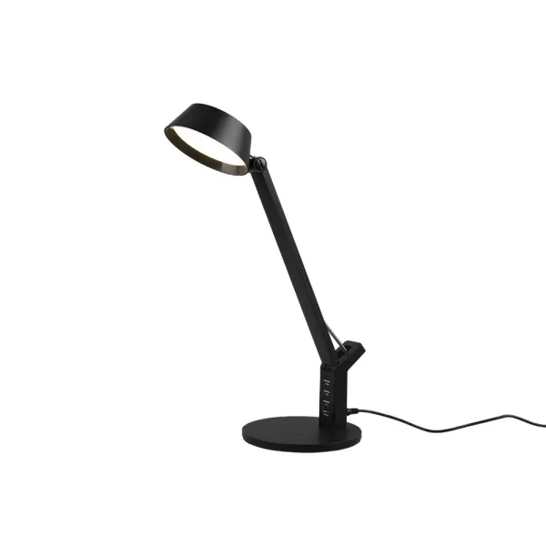 Image of Ava Modern Desk Task Lamp Black Matt 3000-4000-6500K, USB Connection