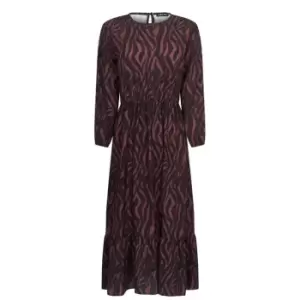 Image of I Saw It First Print Midi Dress - Brown
