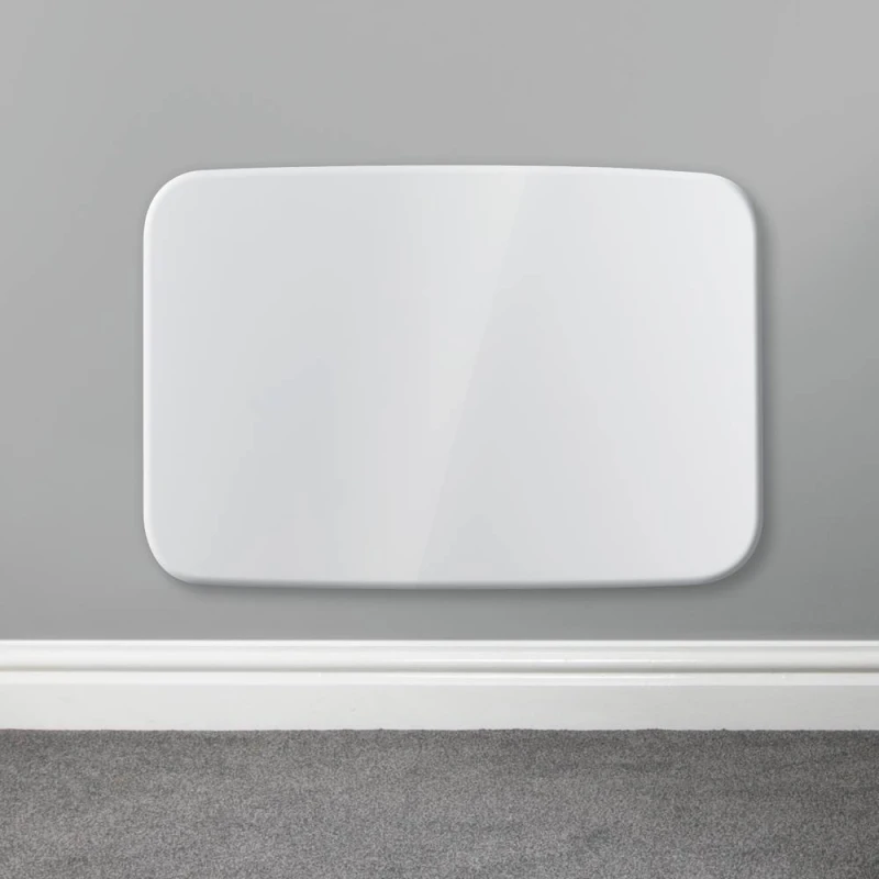 Image of Futura 1000W WIFI Curved Designer Electric Radiator Panel Heater White Wall Mounted Bathroom Safe Timer & Thermostat White Unisex