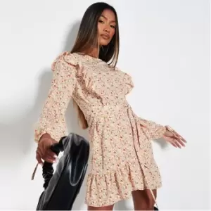Image of I Saw It First Floral Print Frill Detail Tea Dress - Multi