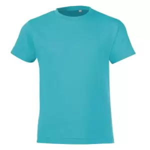 Image of SOLS Childrens/Kids Regent Short Sleeve Fitted T-Shirt (4 Years) (Atoll Blue)