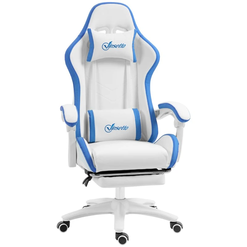 Image of VINSETTO Vinsetto - Racing Style Gaming Chair with Reclining Function Footrest Blue 5056725535407