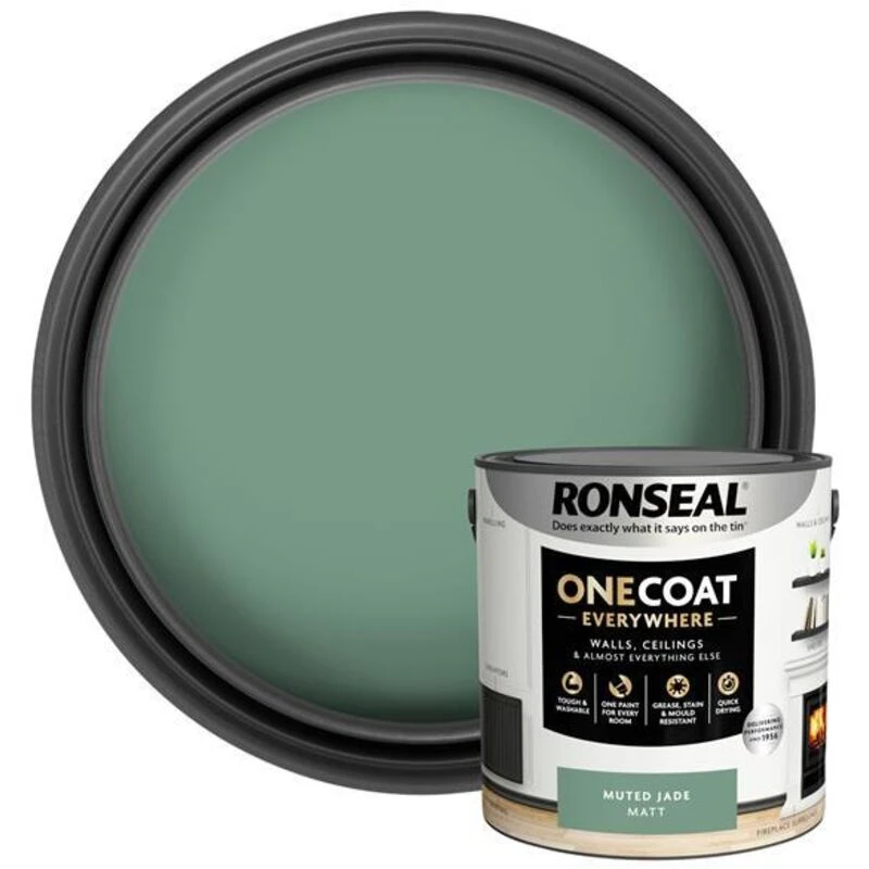 Image of Ronseal One Coat Everywhere Multi Surface Matt Paint Muted Jade - 2.5L Green
