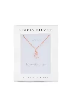 Image of Sterling Silver Mini Crescent Pendant Necklace - Gift Boxed