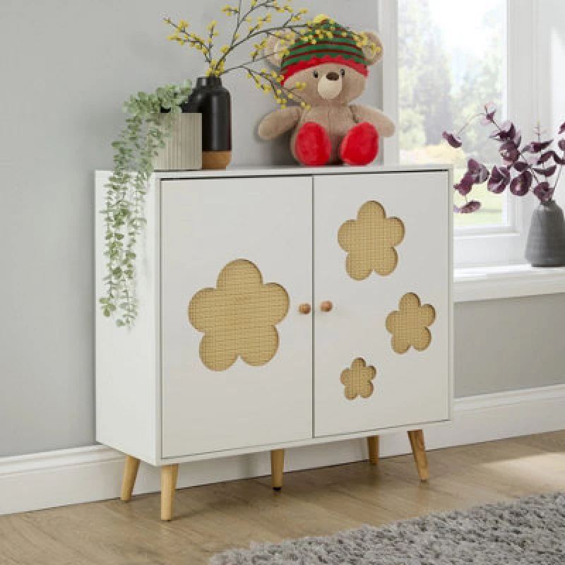 Image of Home Source Daisy 2 Door Kids Children Storage Cabinet With Shelf