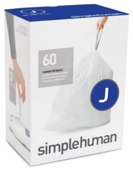 Image of simplehuman Bin Liner Code J 3 x 20 Pack 60 Liners