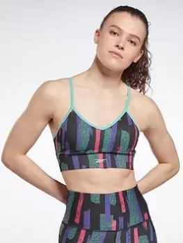 Image of Reebok Meet You There Aop Bra, Pink Size M Women