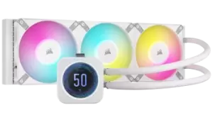 Image of Corsair iCue H150i Elite LCD XT 360mm ARGB All-in-One Liquid Cooler - White - CW-9060077-WW