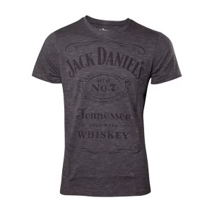 Image of Jack Daniels - Classic Logo Mens Small T-Shirt - Grey