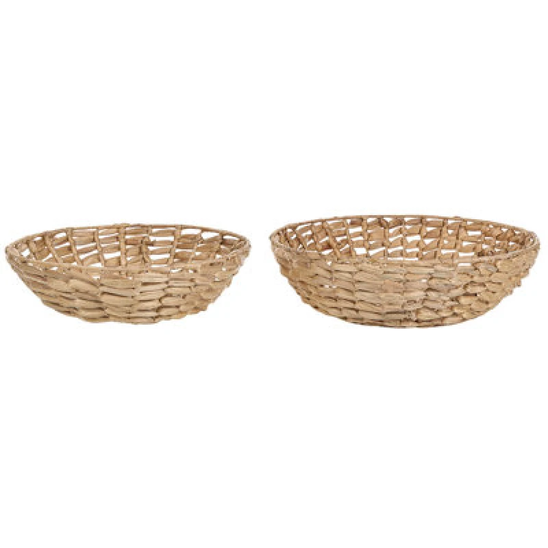 Image of Beliani Set Of 2 Bowls Dalat Wicker Natural
