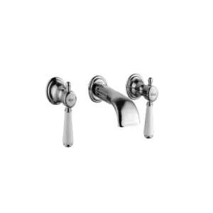 Image of Wall Mounted Chrome Basin Mixer Tap - Helston