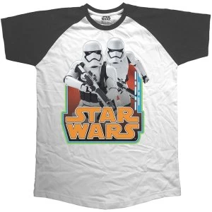 Image of Star Wars - Classic Troopers & Logo Unisex Large T-Shirt - Black,White