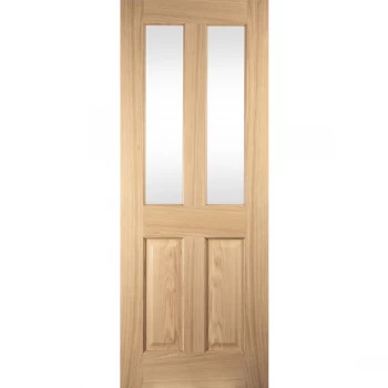 Image of JELD-WEN Curated Oregon Unfinished Oak 2 Light Clear Glazed Internal Door - 2040mm x 726mm (80.3 inch x 28.6 inch)