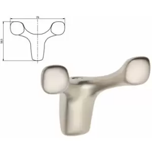 Image of Modern Hat Coat Hanger Hook Door Wall Bath Model Toledo 58mm - Colour Satin - Pack of 5