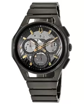 Image of Bulova Curv Chronograph Dark Grey Dial Grey Stainless Steel Mens Watch 98A206 98A206