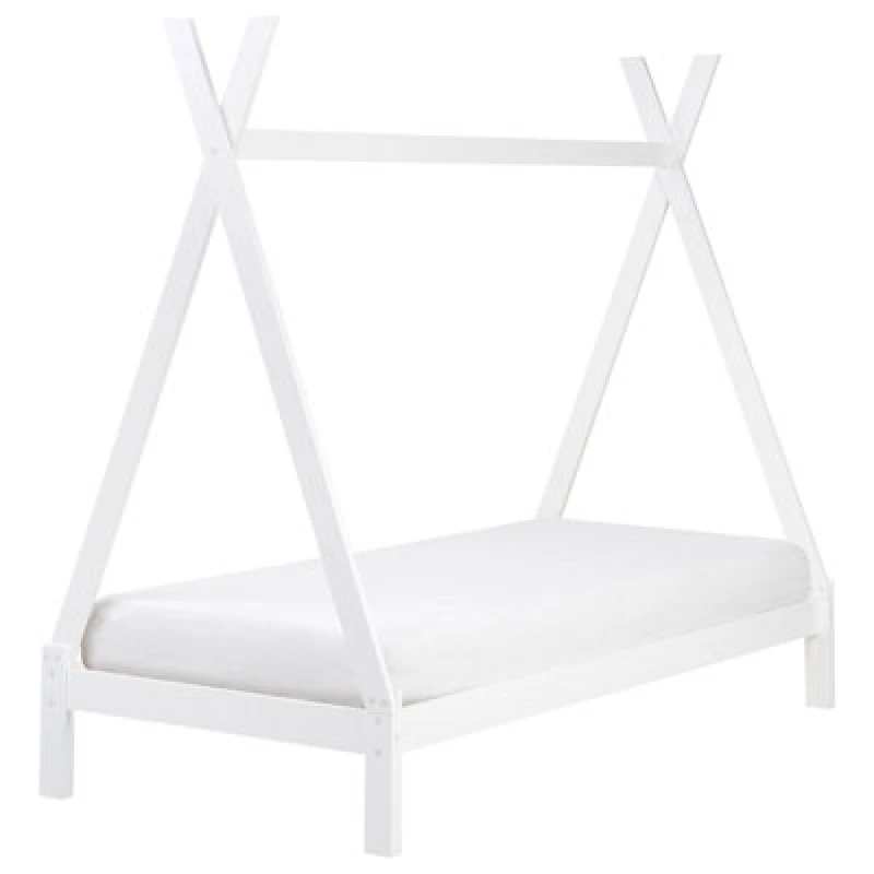 Image of Beliani Kids Bed Teepee Pine Wood Devay 90 X 200 Cm (Eu Single) White