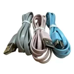 Image of Jedel USB 3.0 Type-C to Type-A Cables - 3 Pack (Pink Blue Grey)...