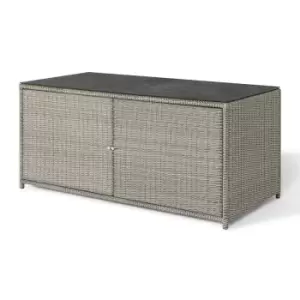 Image of Harbour Lifestyle Santiago Rattan Storage Box/Console Table - White Wash