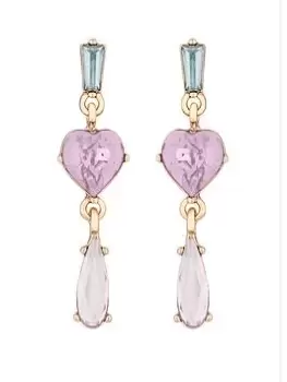 Image of Lipsy Rose Gold Pastel Hearts Drop Earrings