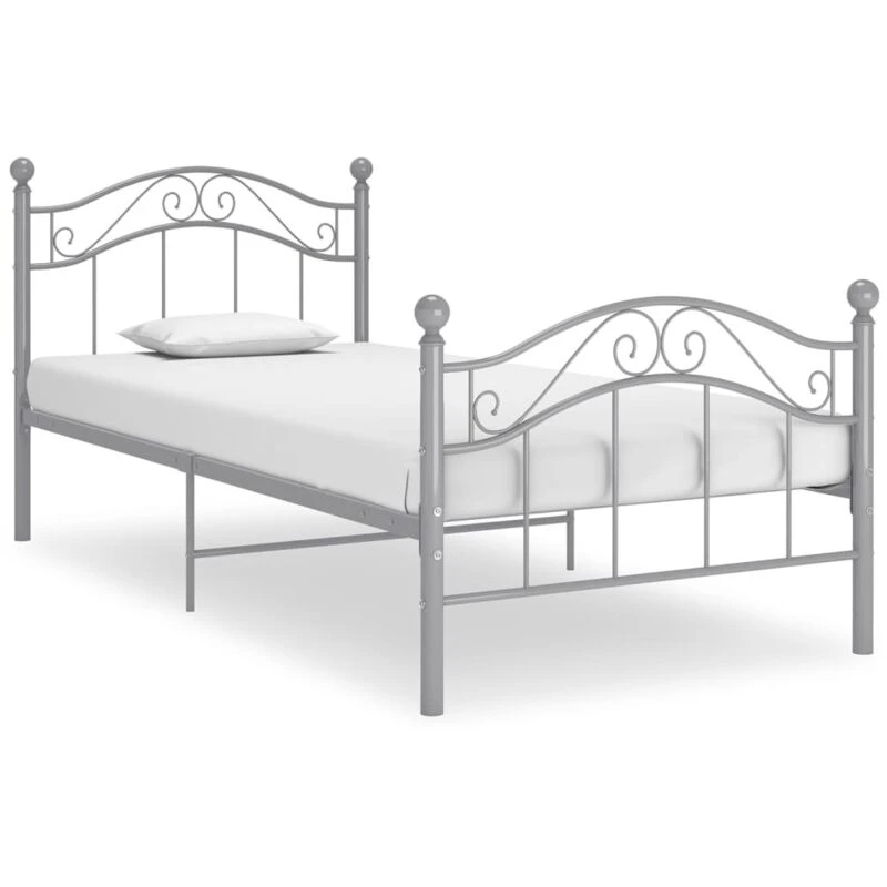 Image of VIDAXL Bed Frame without Mattress Grey Metal 90x200cm Vidaxl 8720286196748