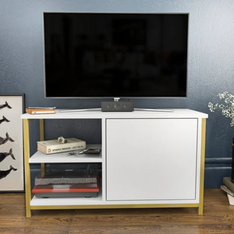 Image of Decorotika Muskegon TV Stand TV Unit for TV's up to 63" White