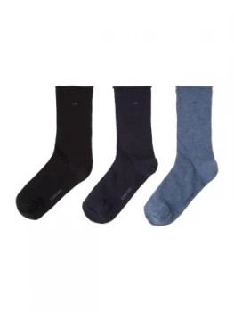 Image of Calvin Klein Roll top 3 pair pack ankle socks Indigo