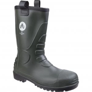 Image of Amblers Mens Safety FS97 PVC Rigger Boots Green Size 9