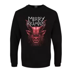 Image of Grindstore Mens Merry Krampus Christmas Jumper (XL) (Black)