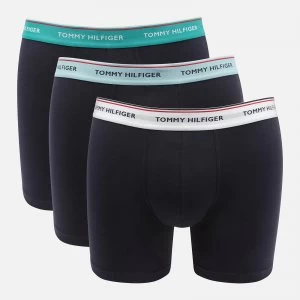 Image of Tommy Hilfiger Mens 3 Pack Boxer Briefs with Contrast Waistband - White/Country Club/Summit - M