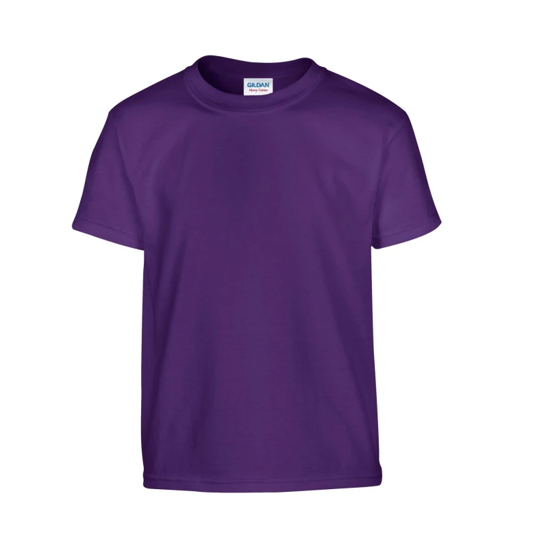 Image of Gildan Plain Cotton Heavy T-Shirt in Purple Size: 3-4 Years Purple Unisex 3-4 Years