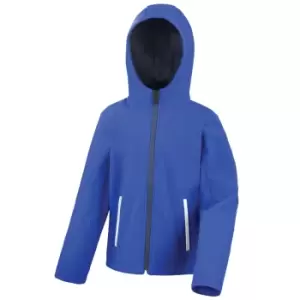 Image of Result Core Kids Unisex Junior Hooded Softshell Jacket (7/8) (Royal/Navy)